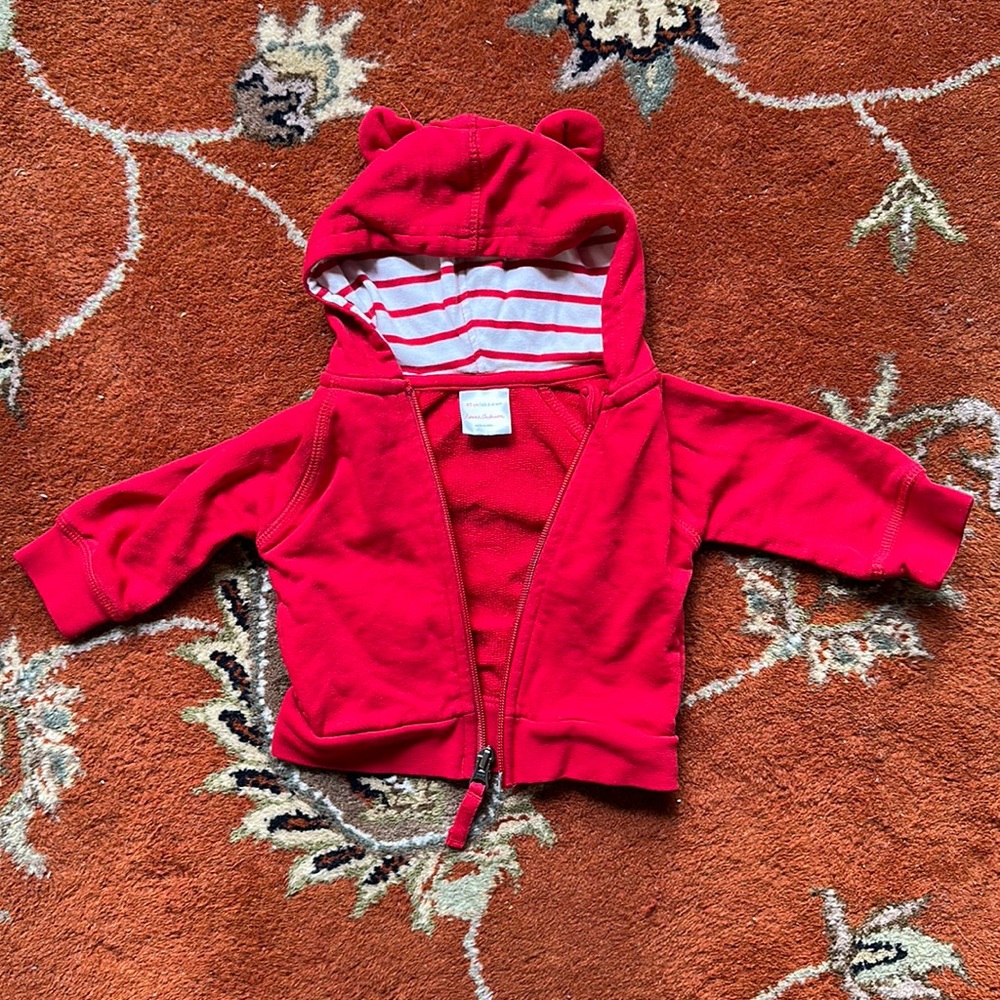 Hannah Anderson Baby Red Hoodie with Bear Ears 3-6m